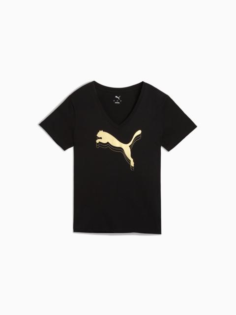 PUMA PUMA Essentials Metallic Women's V-Neck Tee
