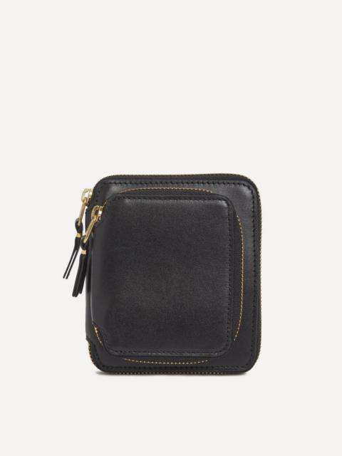 Outside Pocket Line Leather Wallet