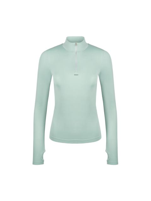 PANGAIA Women's Plant-Stretch Zipped Long Sleeve Top - Eucalyptus Blue