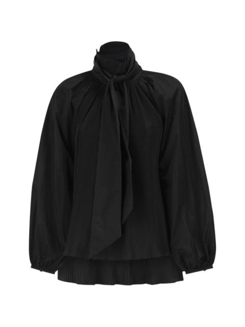 Max Mara pleated neck-bow blouse