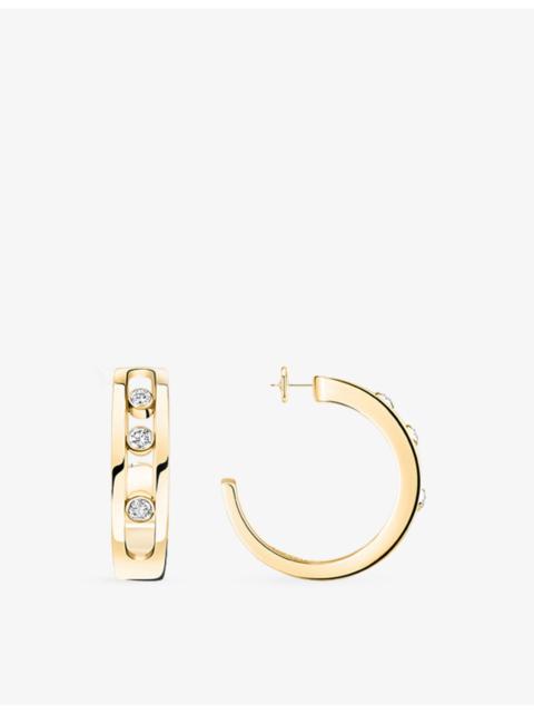 MESSIKA Move Classique 18ct gold and 0.09ct diamond Hoop Earrings
