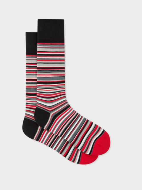 Paul Smith & Manchester United - Red 'Signature Stripe' Socks