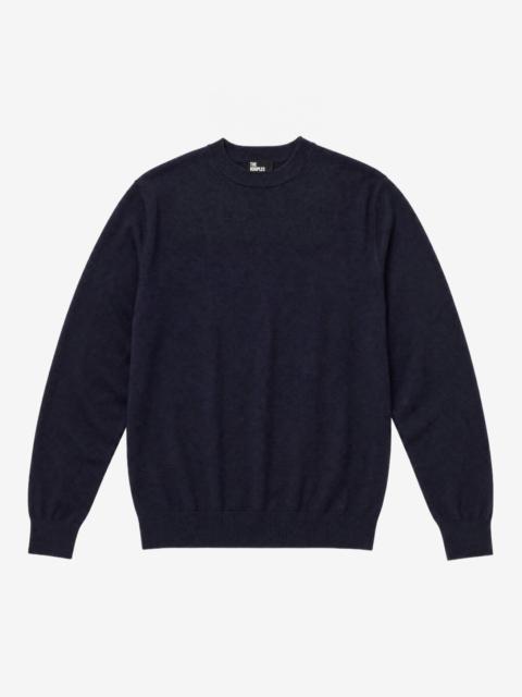 The Kooples NAVY MERINO WOOL CREW-NECK SWEATER