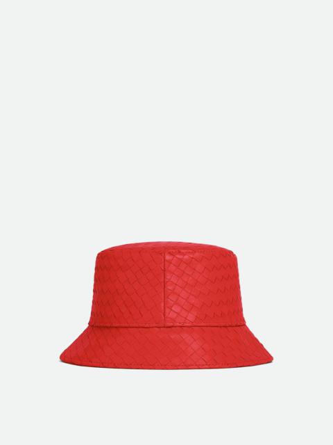 Leather Intrecciato Bucket Hat