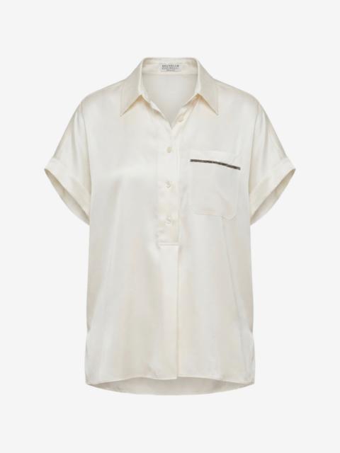 Brunello Cucinelli Monili-chain short-sleeved blouse