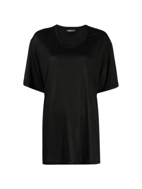 short-sleeved silk T-shirt