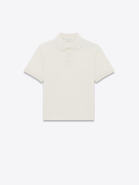SAINT LAURENT cassandre polo shirt in cotton piqué