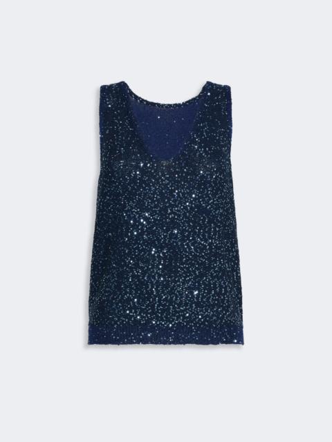 WEEKEND Max Mara MILORD Sleeveless sweater with sequin detail - NAVY