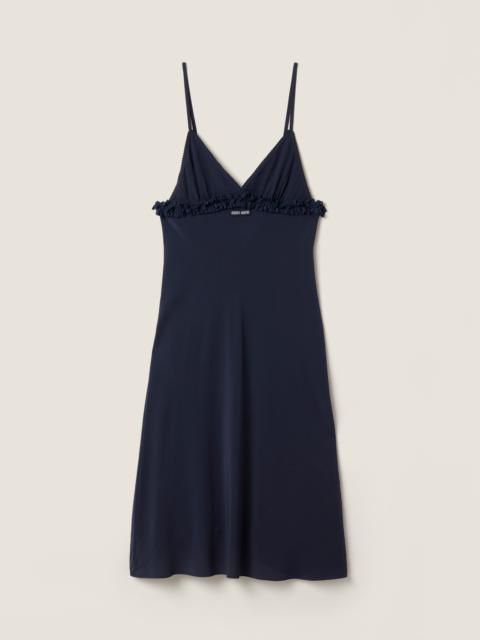 Miu Miu Embroidered marocain crepe dress