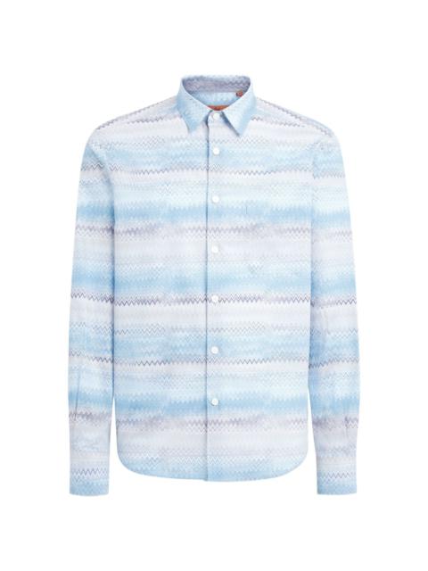 zigzag-woven cotton shirt