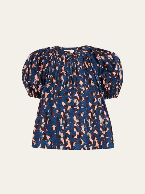 ULLA JOHNSON Loli Short-Sleeve Blouse