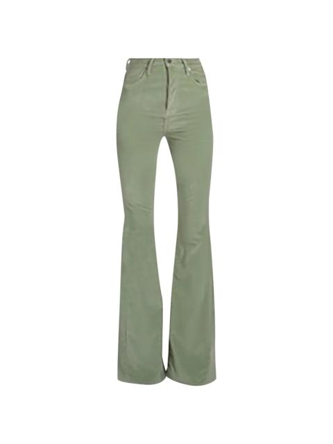 AMIRI Velour Flare Stack Jeans Pants "Pale Lime" Y0W09458VE PLI