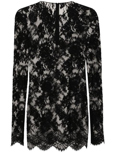 Dolce & Gabbana Chantilly lace round-neck top