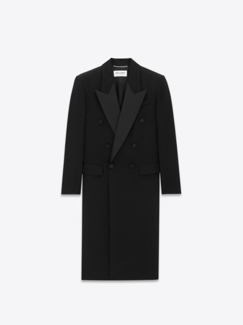 SAINT LAURENT tuxedo coat in grain de poudre