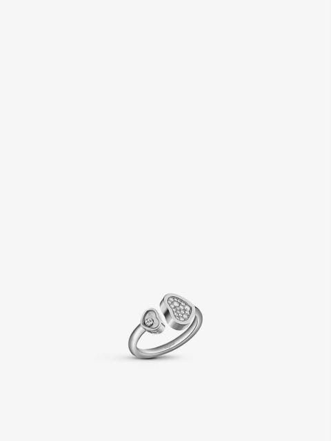 Happy Hearts 18ct white-gold and 0.22ct round-cut diamond ring