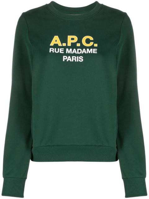 A.P.C. Madame logo-print cotton sweatshirt