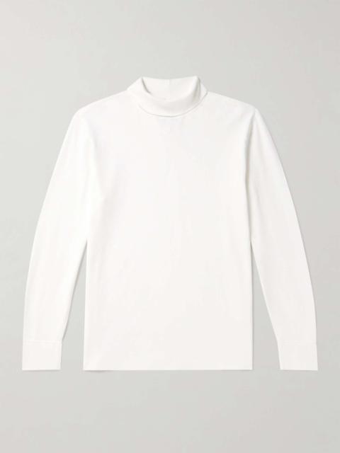 Ribbed Cotton-Blend Jersey Rollneck T-Shirt