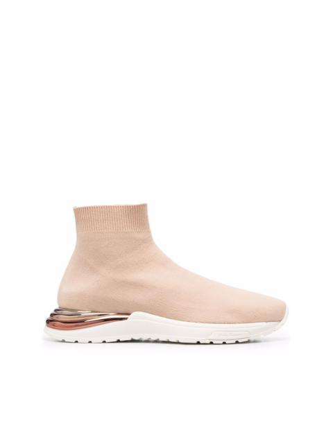 FERRAGAMO metallic heel-counter sneakers