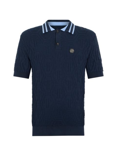 PHILIPP PLEIN monogram-jacquard polo shirt