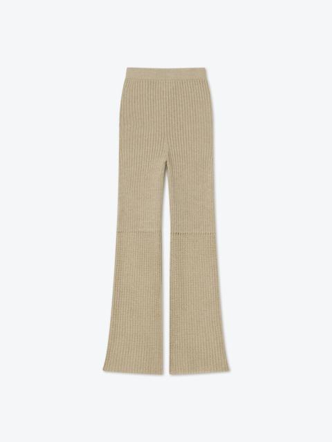KARINE - Ribbed-knit pants - Mottled creme