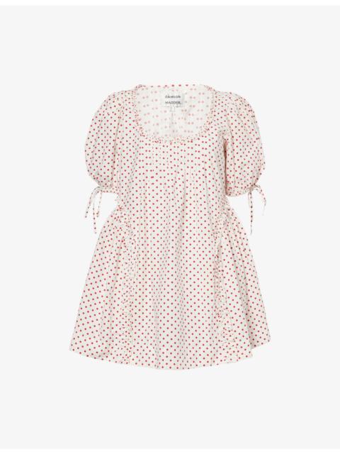 DAMSON MADDER. Meri Polkadot Cotton Mini Dress