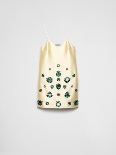 Prada Embroidered silk and wool mini-dress