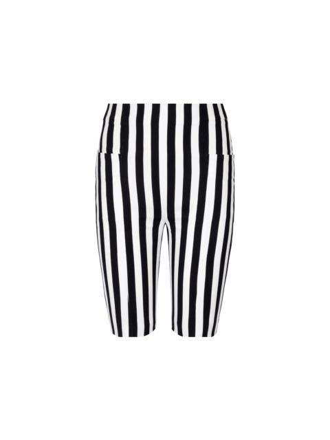 Balmain Striped crepe shorts
