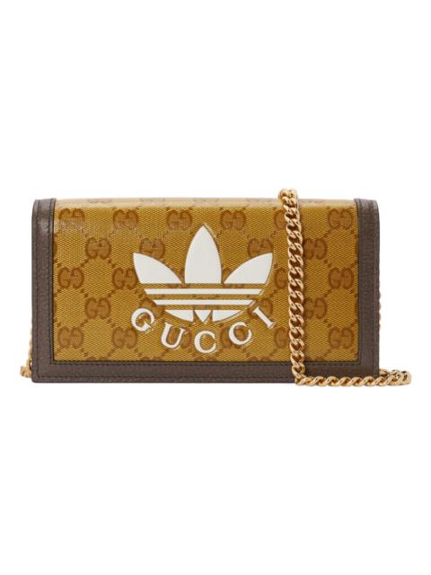 GUCCI Gucci x adidas Chain Logo Shoulder Bag Unisex Yellow Brown 22 621892-UVSCG-7267
