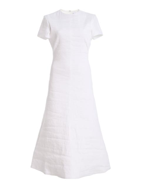 BRANDON MAXWELL The Ridley A-Line Linen-Blend Midi Dress white
