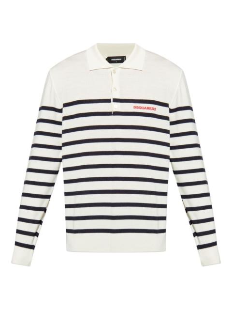 DSQUARED2 striped polo-neck sweater