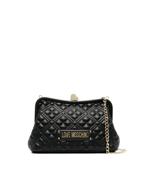 Moschino logo-lettering quilted bag