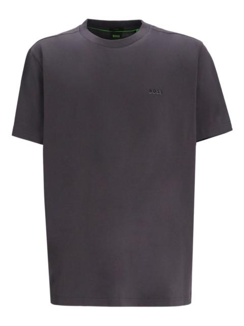 BOSS logo-embroidered cotton T-shirt