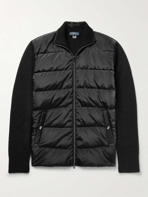 Ribbed Shell-Panelled Virgin Wool Down Jacket