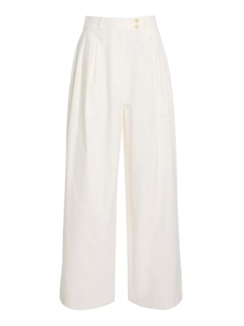 Jenni Kayne Newport High-Rise Cotton Wide-Leg Pants white