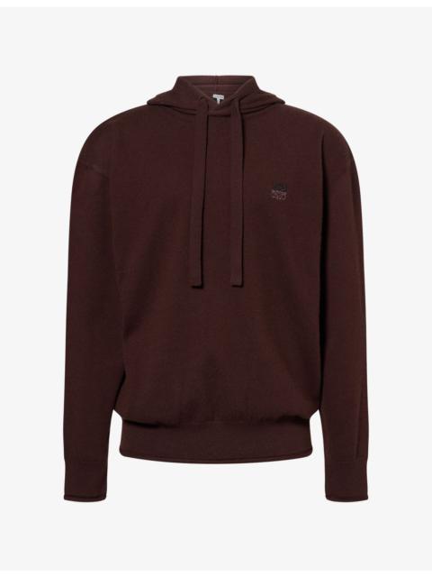 Loewe Cashmere Anagram-Embroidered Knitted Hoody