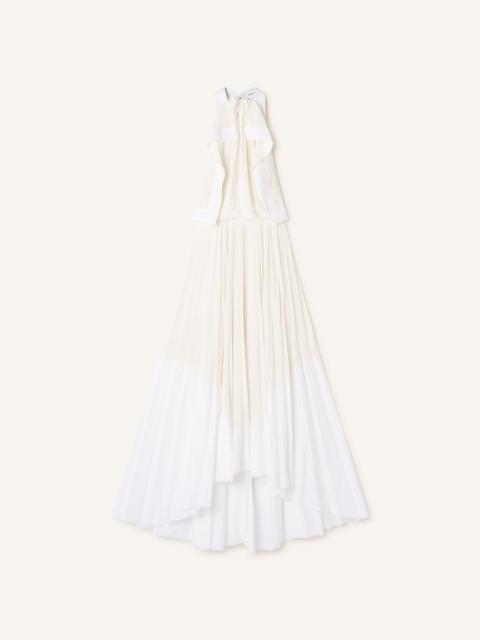 Lanvin PLEATED DRESS IN CHARMEUSE AND COTTON