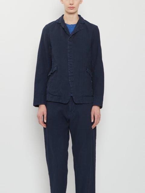 pas de calais Linen Cotton Tailored Jacket — Navy