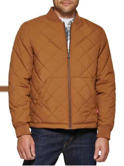 Diamond Quilted Bomber Jacket