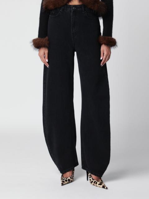 ROTATE Draped Barrel Leg black denim jeans