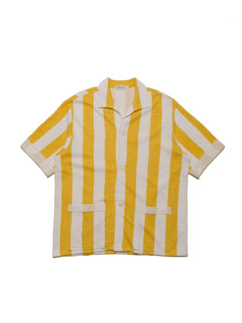 The Real McCoys MC24015 Stripe Cotton Pile Beach Shirt Yellow