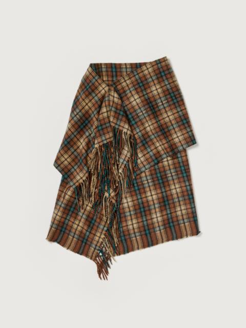 AURALEE CASHMERE CHECK WRAP SKIRT