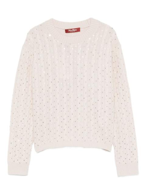 Max Mara embellished cable-knit sweater