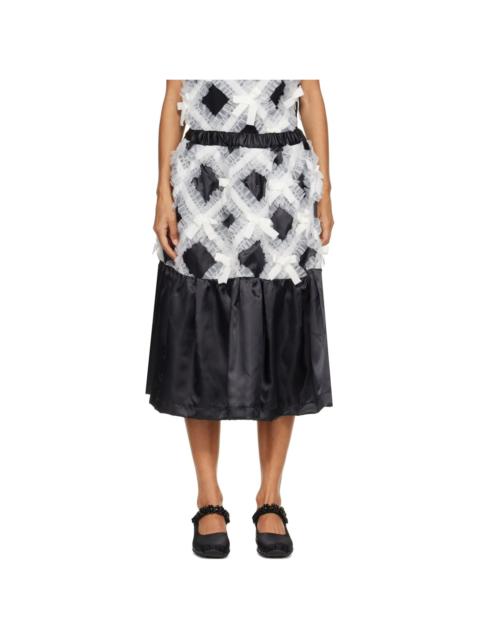 Comme des Garçons GIRL Black Gather Tape Decoration Midi Skirt