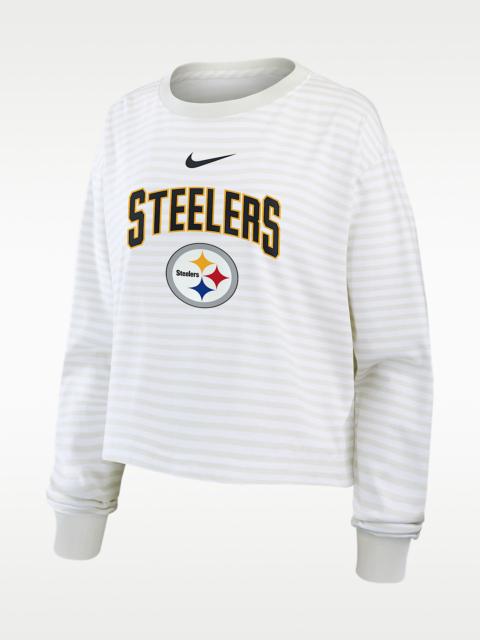 Nike Pittsburgh Steelers Primetime Women's Nike Cropped Long-Sleeve T-Shirt