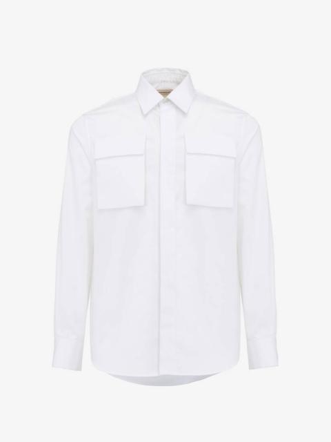 Alexander McQueen Men's Military Pocket Shirt in White