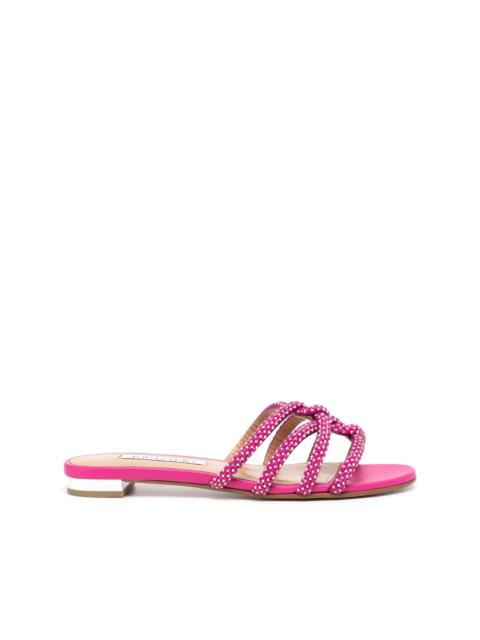 AQUAZZURA crystal-embellished flat sandals