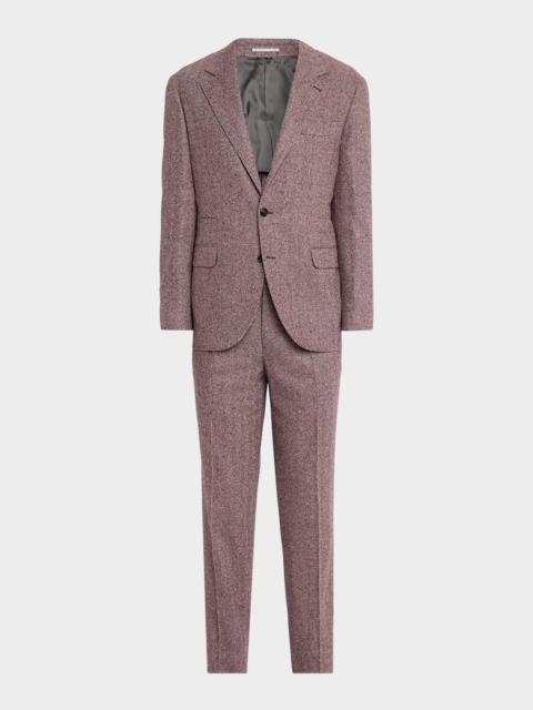 Brunello Cucinelli Men's Wool and Cashmere Flecked Chevron Suit