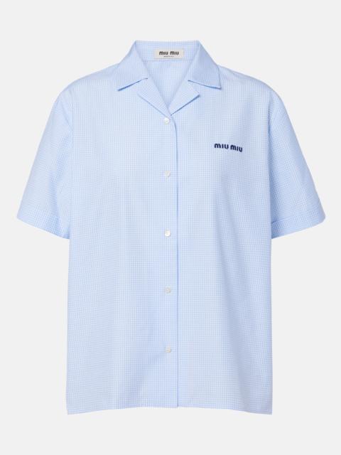 Miu Miu Gingham cotton poplin shirt