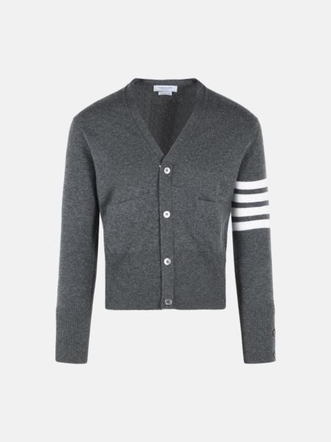 Thom Browne 'CLASSIC 4 BAR' GREY CASHMERE CARDIGAN