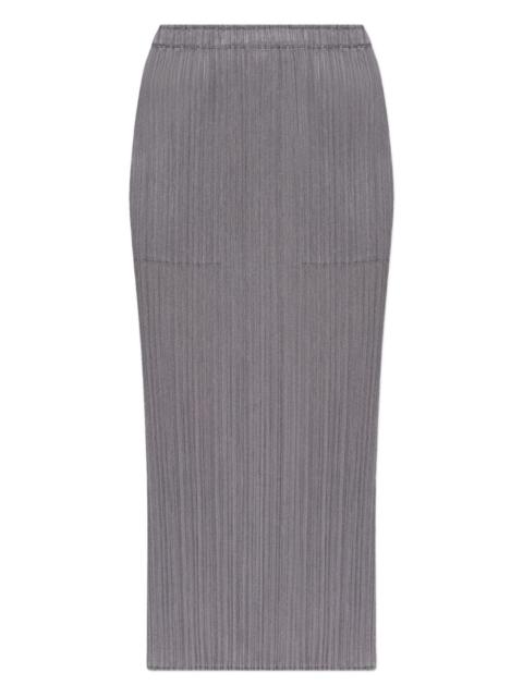 pleated pocket midi skirt